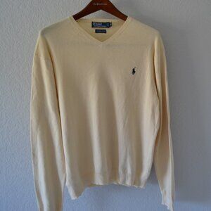 MEN'S POLO RALPH LAUREN PIMA COTTON V-NECK SWEATER- pre-owned Size XL